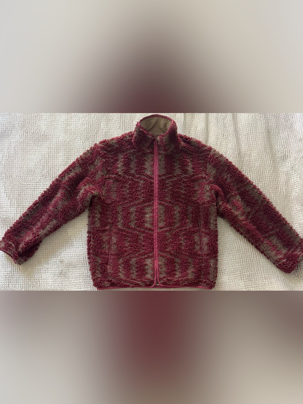 John Elliott Reversible Polar Fleece Roan Jacquard Jacket Size 3 L
